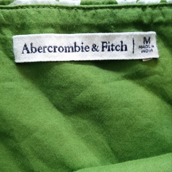 NEW Abercrombie & Fitch Bubble Strap Poplin Floral Top Green Size M - Picture 4 of 6